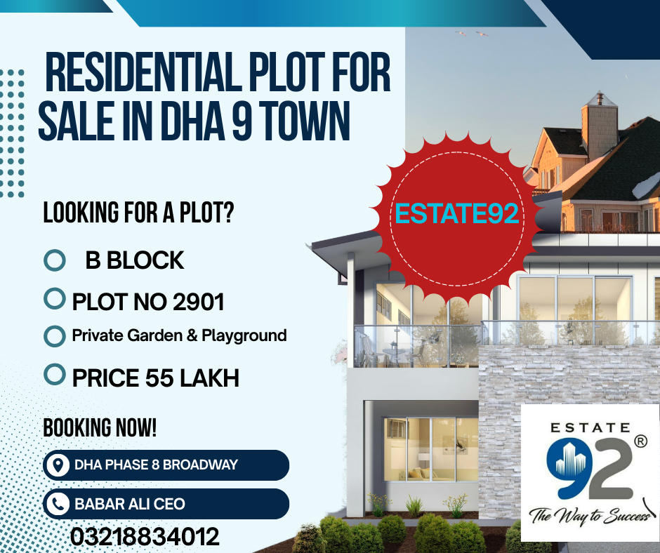 Residential Plot for Sale in DHA 9 town Lahore – Block B
