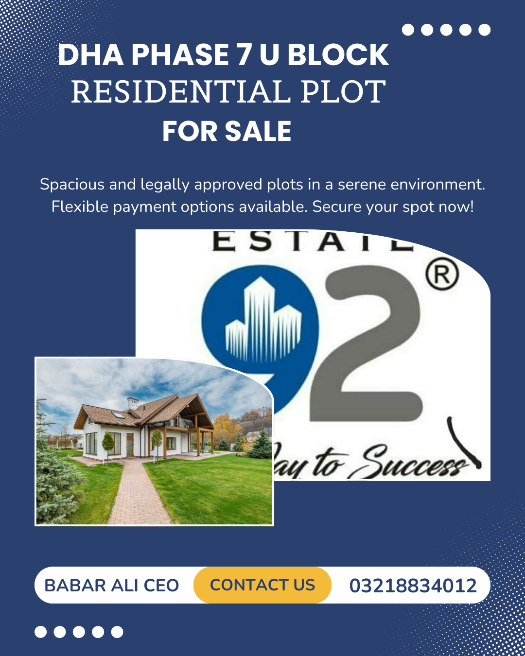 DHA Lahore Phase 7 – Block U 1 Kanal Plot for Sale |