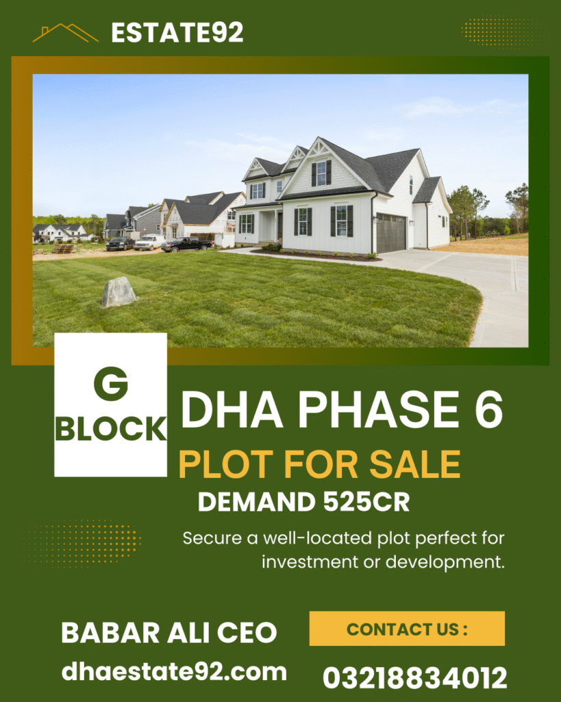 DHA PHASE 6 PLOT FOR SALE