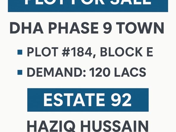 Plot for Sale in DHA Phase 9 Town – Block E