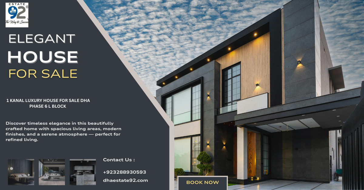 Brand New Luxury House for Sale in DHA Phase 6, L Block – 1 Kanal