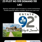 1 Kanal plot for sale in DHA Lahore IVY Green Z3 – Plot No. 519. Prime location, near Ring Road, only 110 Lac. Contact Tayyab Nadeem: 0328-88930593.