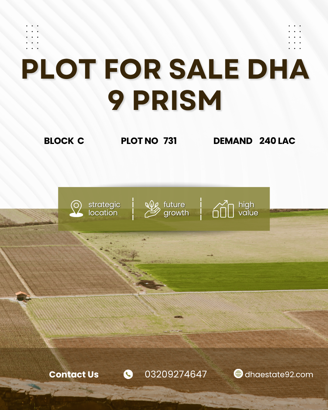 🏡 Plot for Sale DHA Lahore 9 Prism Block C – 1 Kanal Residential Plot 