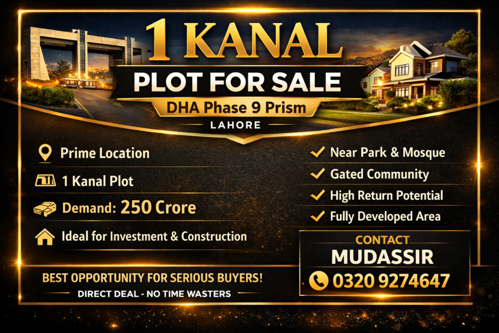 1 KANAL PLOT FOER SALE