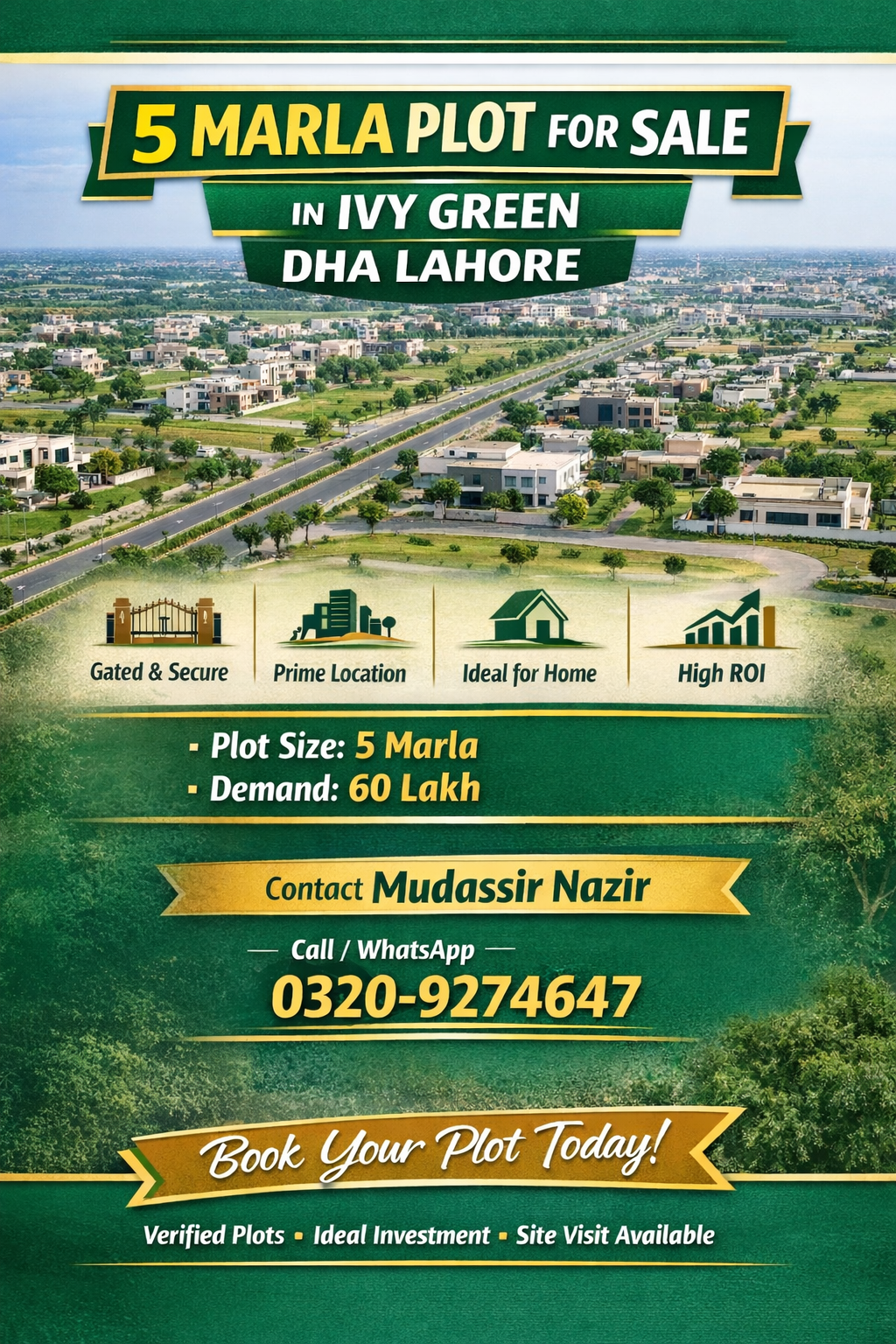 5 marla plot for sale ivy green