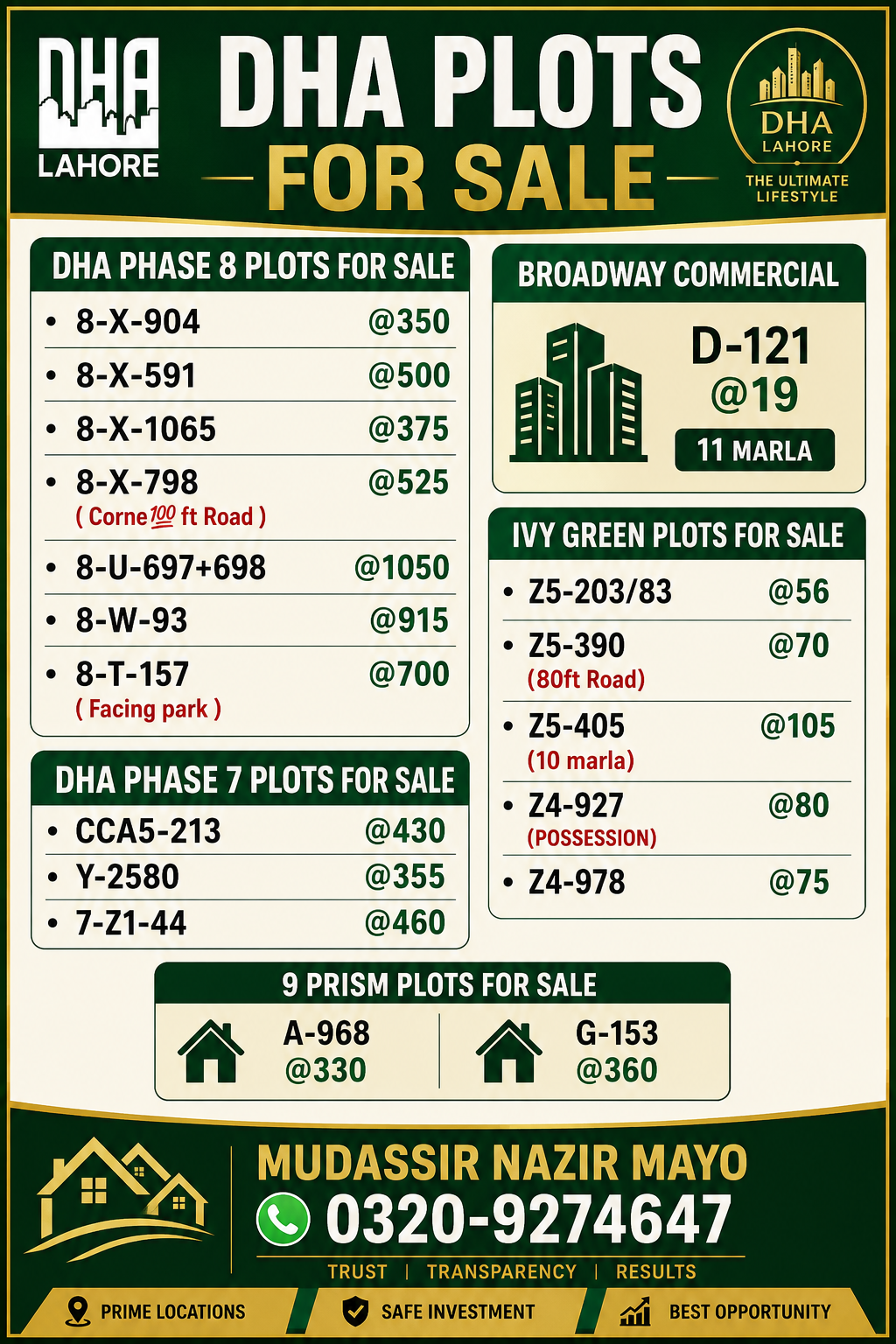 DHA Plots for sale